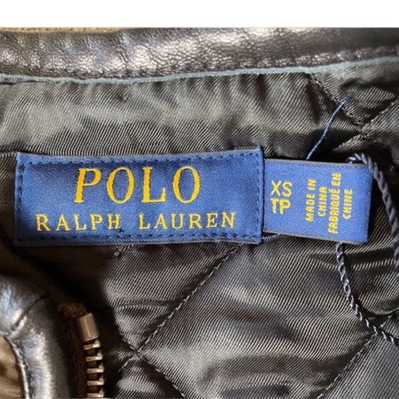 NWT Polo Ralph Lauren Belted Quilted Jacket Leather Trim - Picture 12 of 16